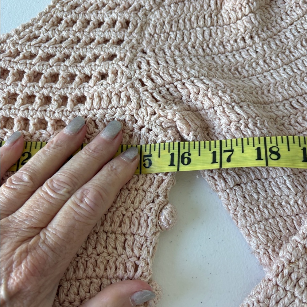 Vintage Jennifer Reed Knitted‎ by Hand Cream Size M Side Buttons Silk Blend Crop - Picture 12 of 13